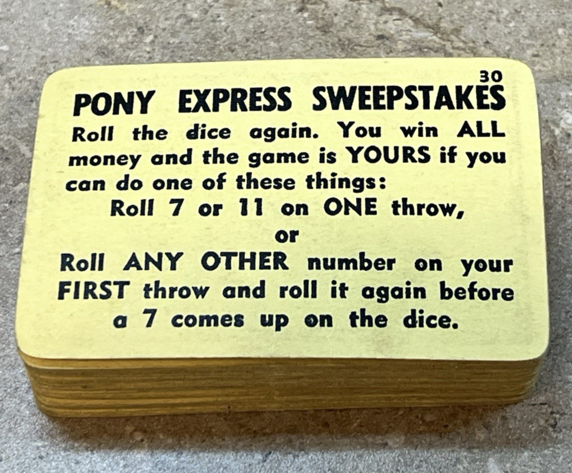 PLAYING CARDS ONLY 1947 The Game of Pony Express Board Game Polygon
