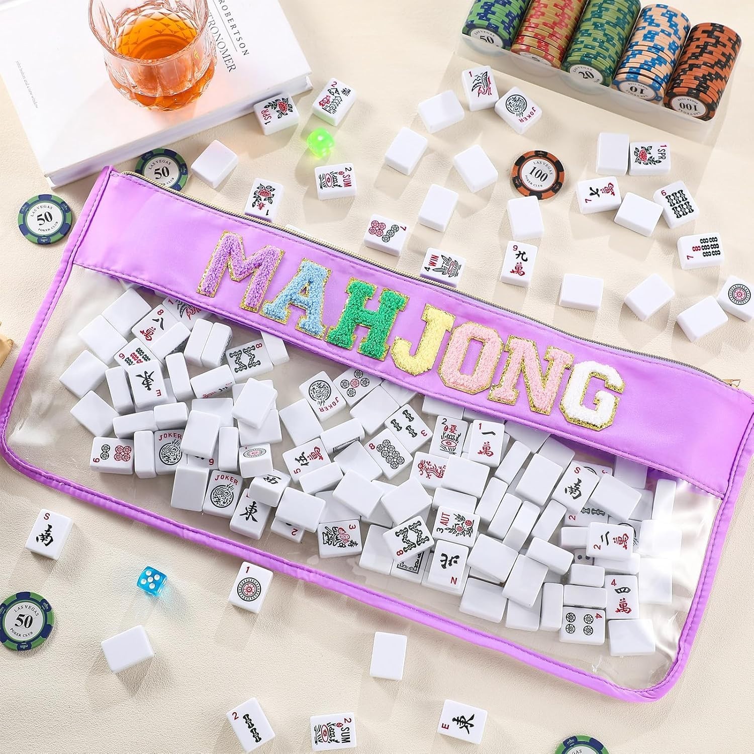 Durable Mahjong Storage Bag with Elegant Zipper – Perfect for Organizing Tiles