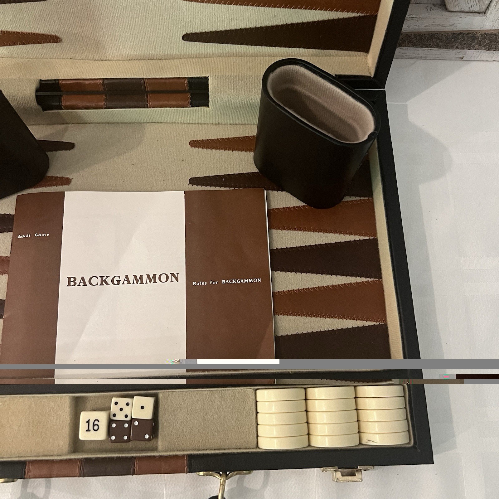 Vintage Reiss Backgammon Travel Game Set Attache Case Complete