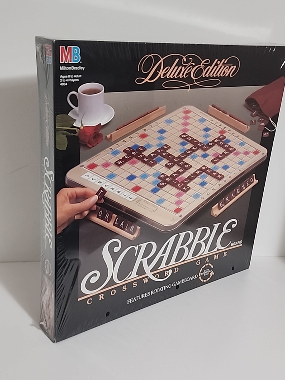 Scrabble Crossword Game Deluxe Edition Turntable 4034 1989 Milton Bradley Sealed