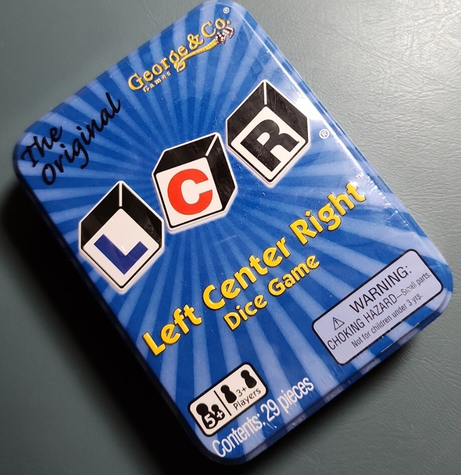 LCR® Left Center Right™ Dice Game – Blue Tin NEW SEALED
