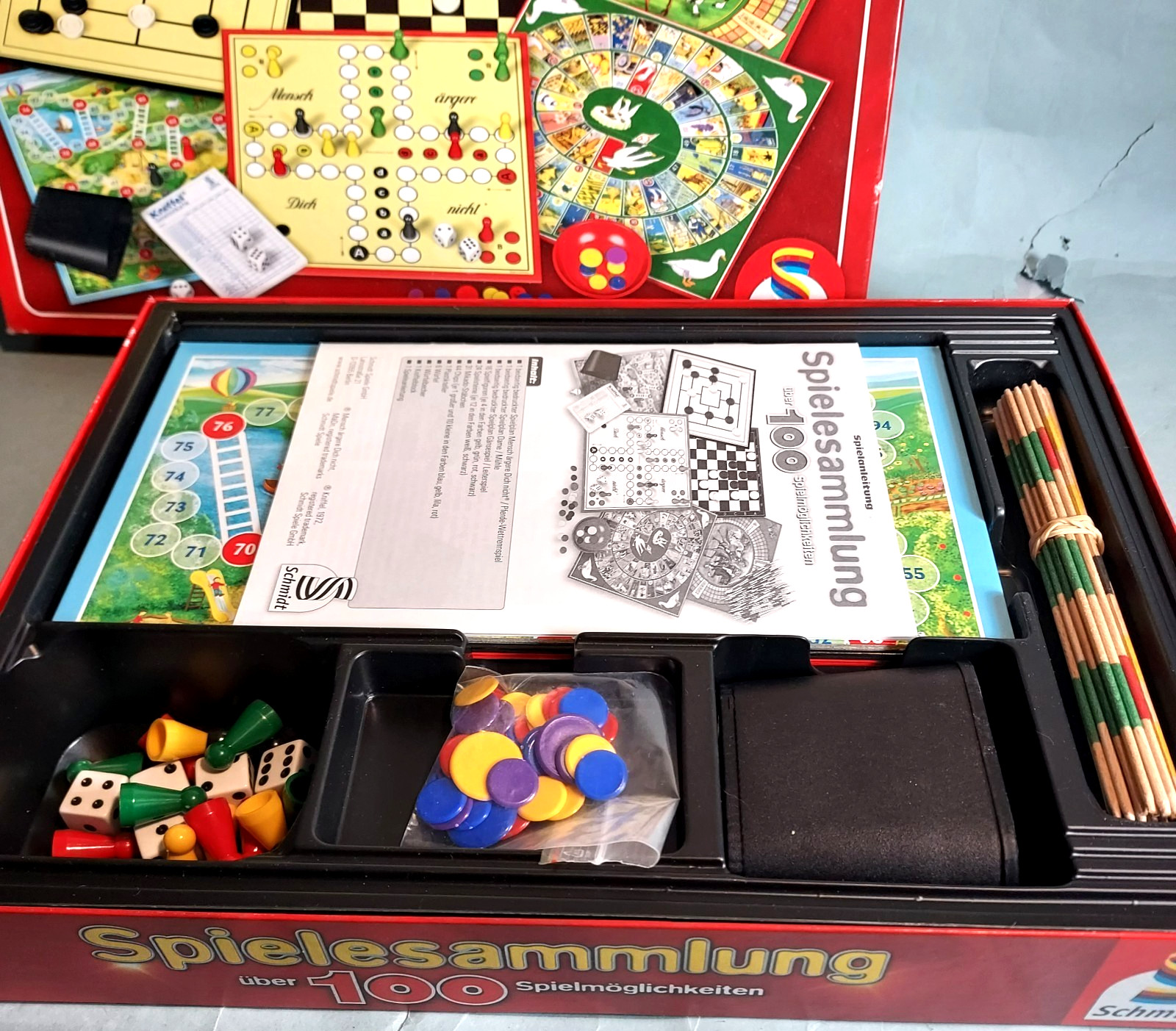Vintage Spielesammlung Game Box Complete Multiple Games Schmidt New Unused 1972
