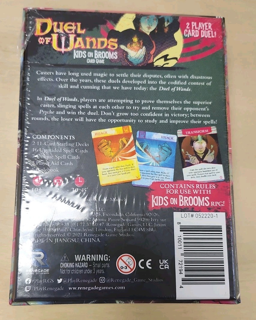 DUEL OF WANDS Kids On Brooms Card Game NEW IN SHRINK Renegade 2021