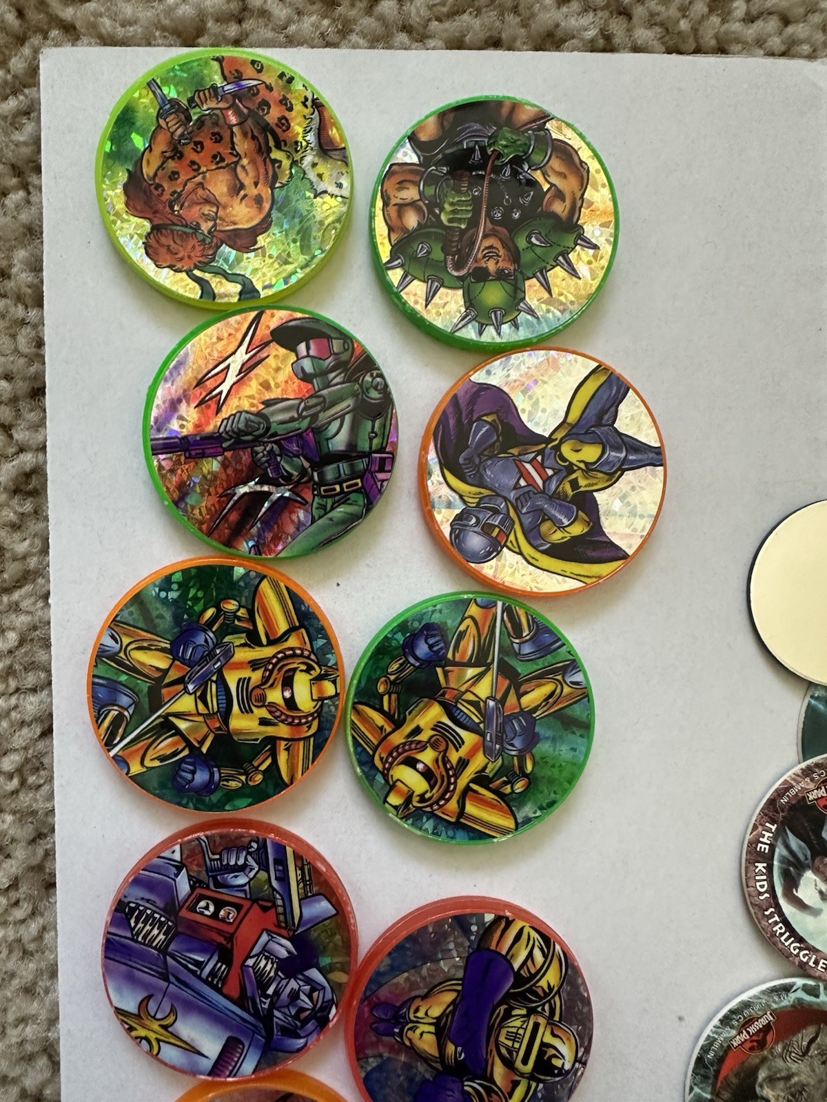 Vintage POG Pogs and Slammers HUGE LOT Plastic Slammers with Various POG Caps