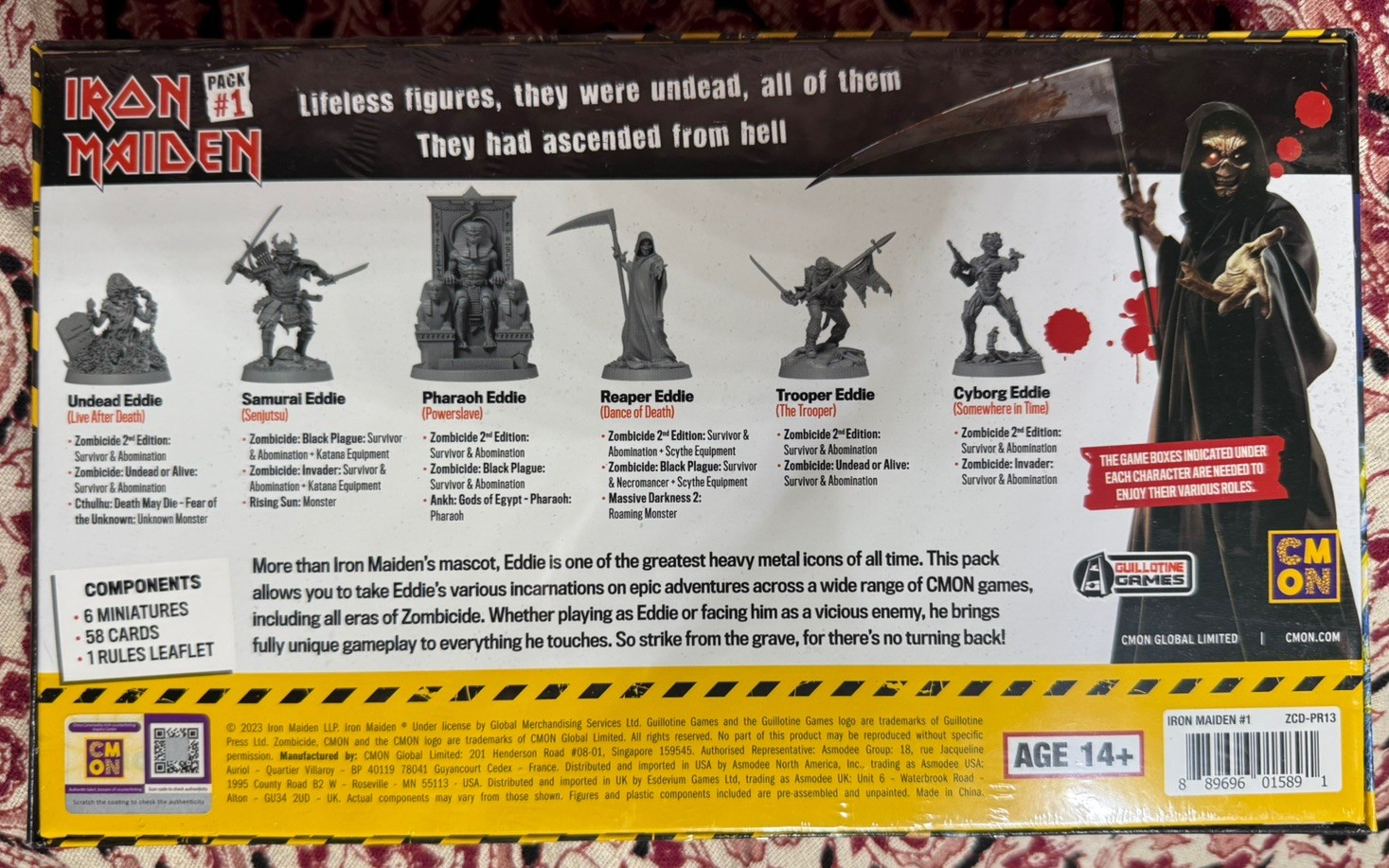 Zombicide IRON MAIDEN Character Expansion Packs #1, #2, and #3 CMON NEW SEALED