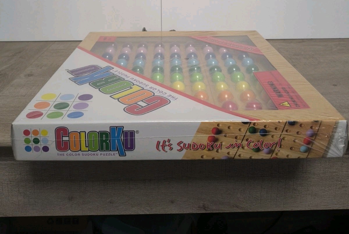ColorKu Wooden Color Sudoku Puzzle Game COMPLETE w/ Box Solutions NEW SEALED