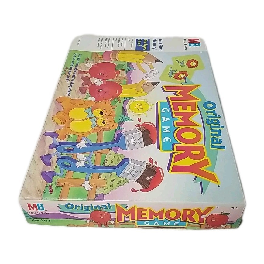 COMPLETE – 1990 Milton Bradley ORIGINAL MEMORY GAME 3-6 Years Memory Match