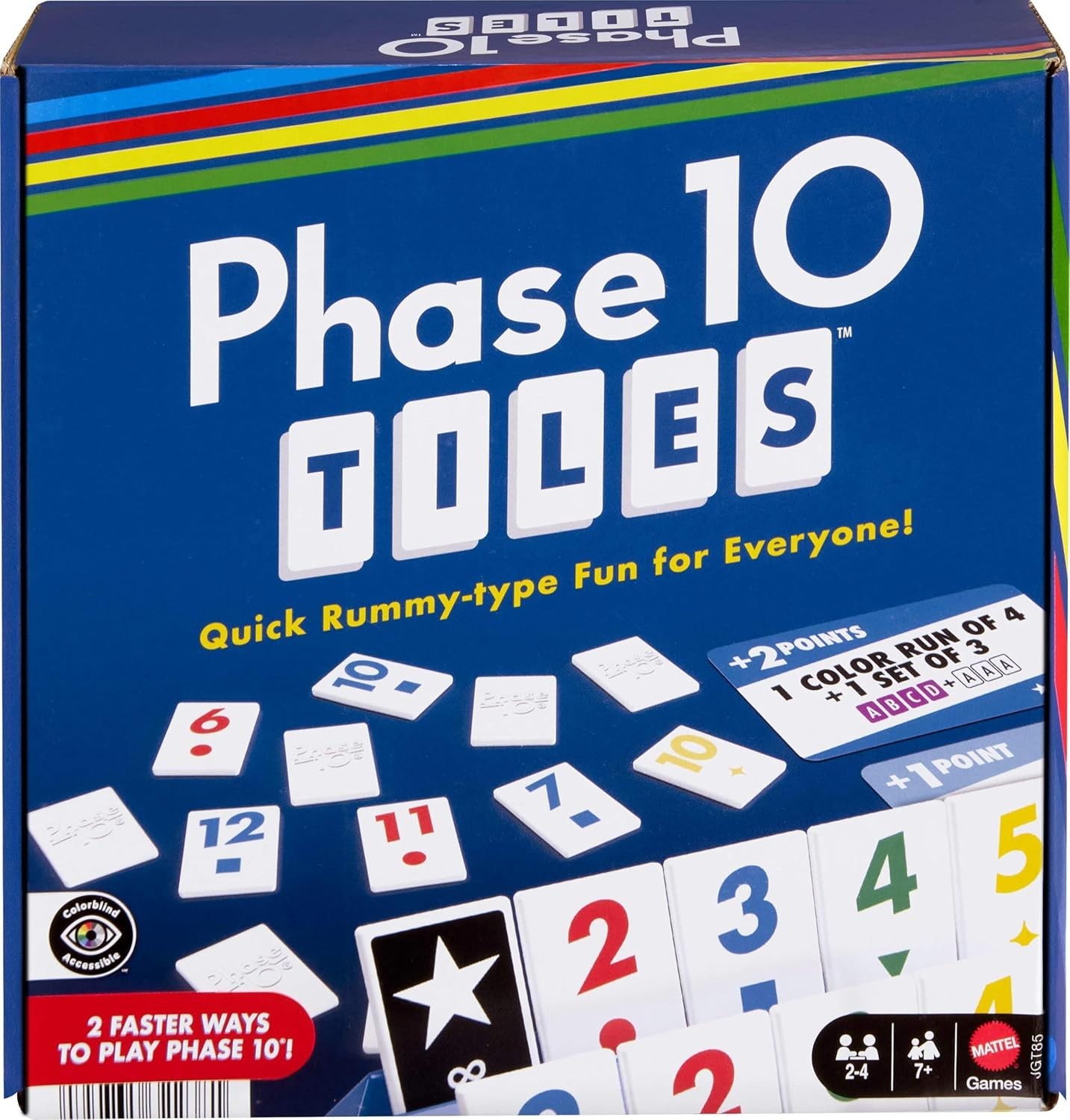 Phase 10 Tiles Game, Family Tile-Based Game with Rummy-Type Play for 2-6 Players