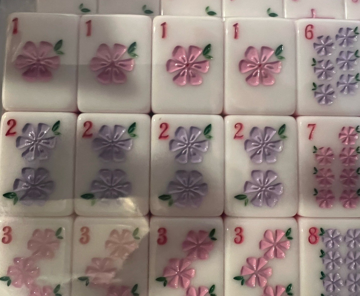 Florea Luxury American Mahjong Set 160 Hand Painted Tiles Purple Gift Box