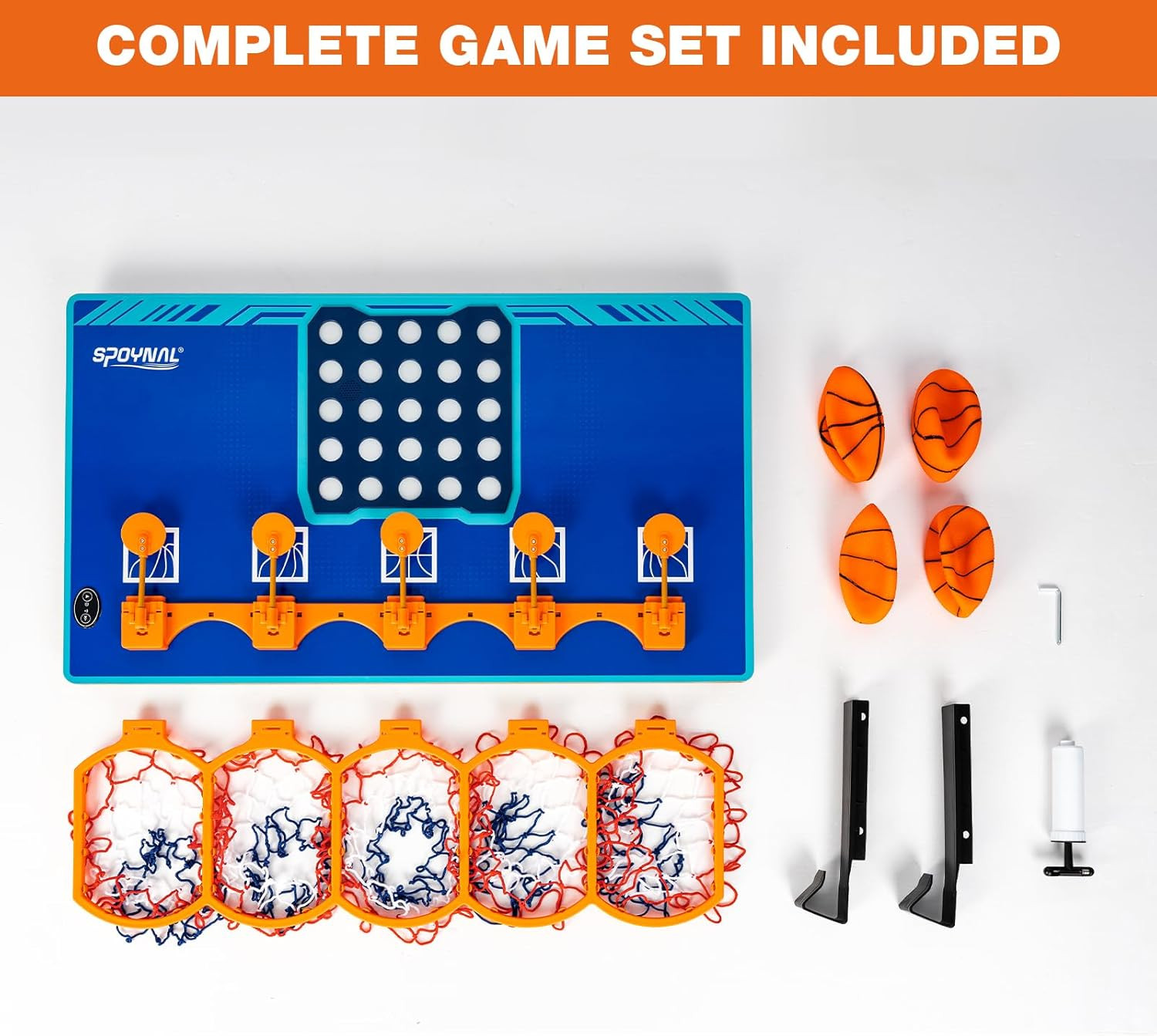 Over-The-Door 4 in a Row Basketball Game with Lights & Sounds for 1-2 Players