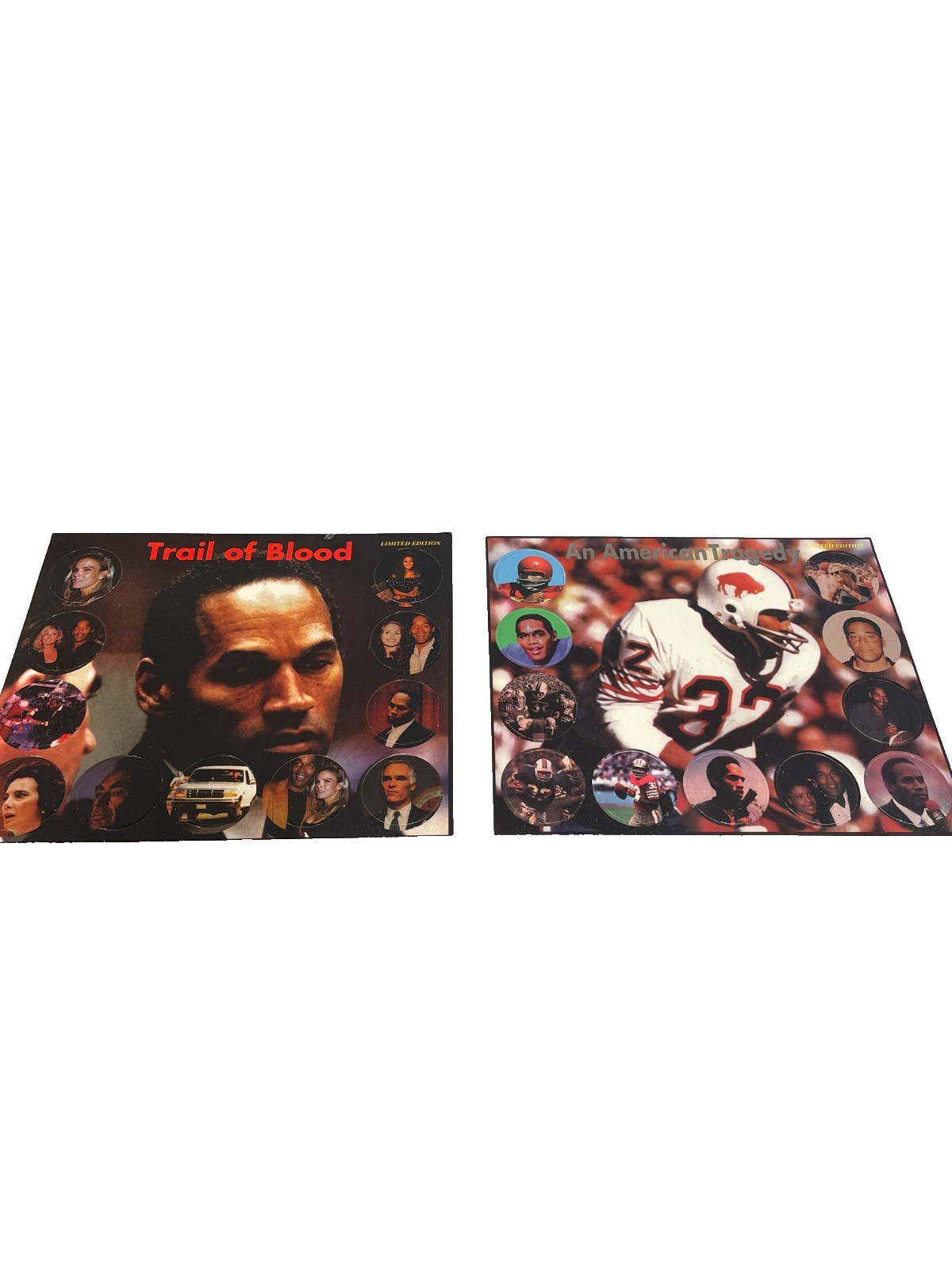 POGS MILK CAP 2 SETS OJ SIMPSON TRAIL OF BLOOD + AMERICAN TRAGEDY NOS 1990’S