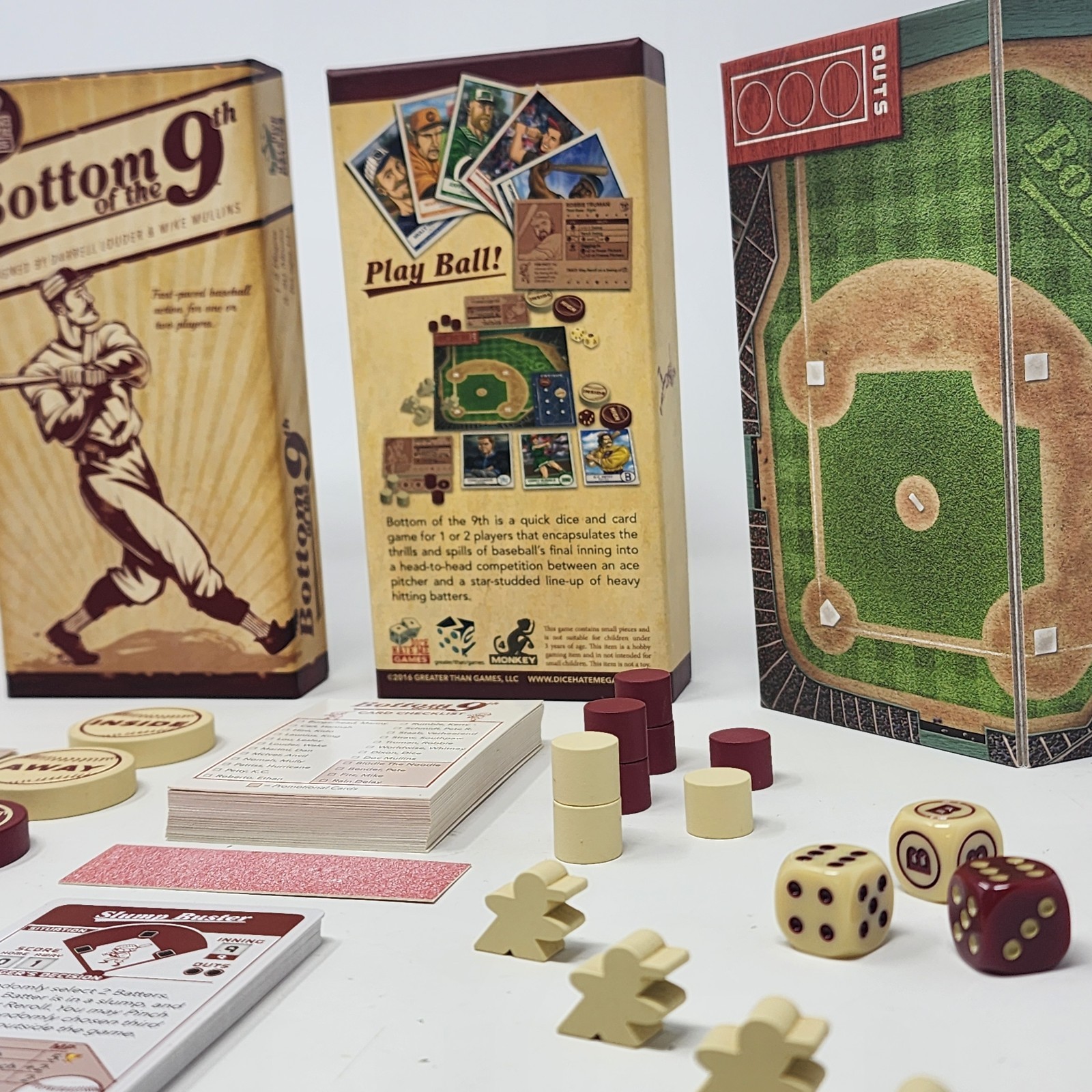 Bottom of the 9th Dice Hate Me Games 2016 2 Player Baseball Game Complete EX/NM