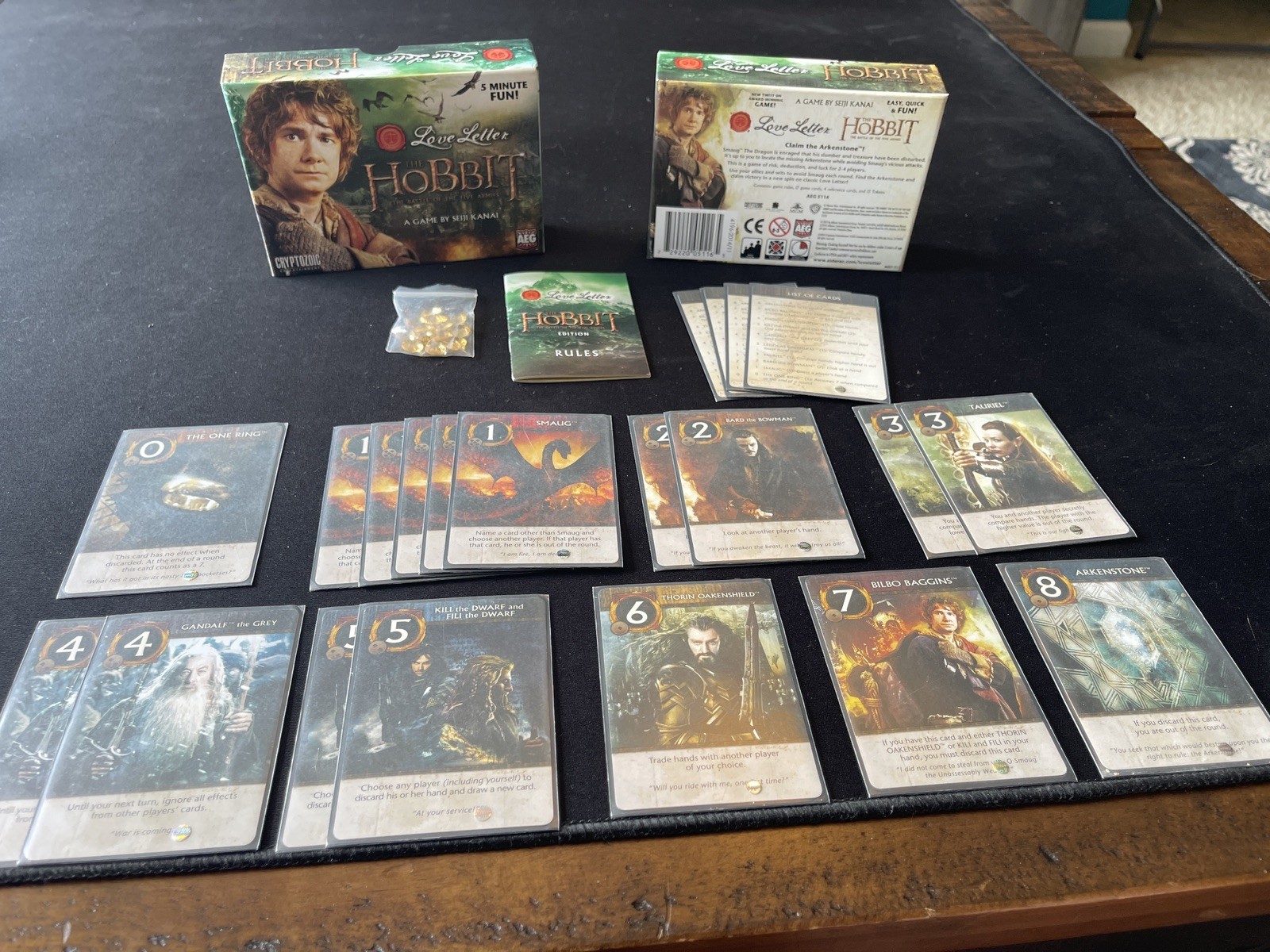 Love Letter Hobbit Battle Five Armies Card Game Board rare Lotr