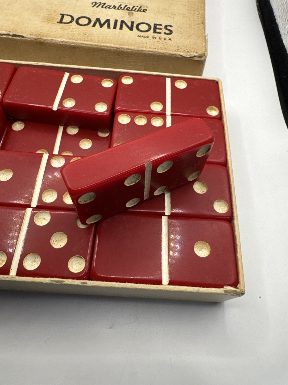 Super Thick Jumbo Size Giant Face Marblelike Dominoes (Red) By Puremco No.1632