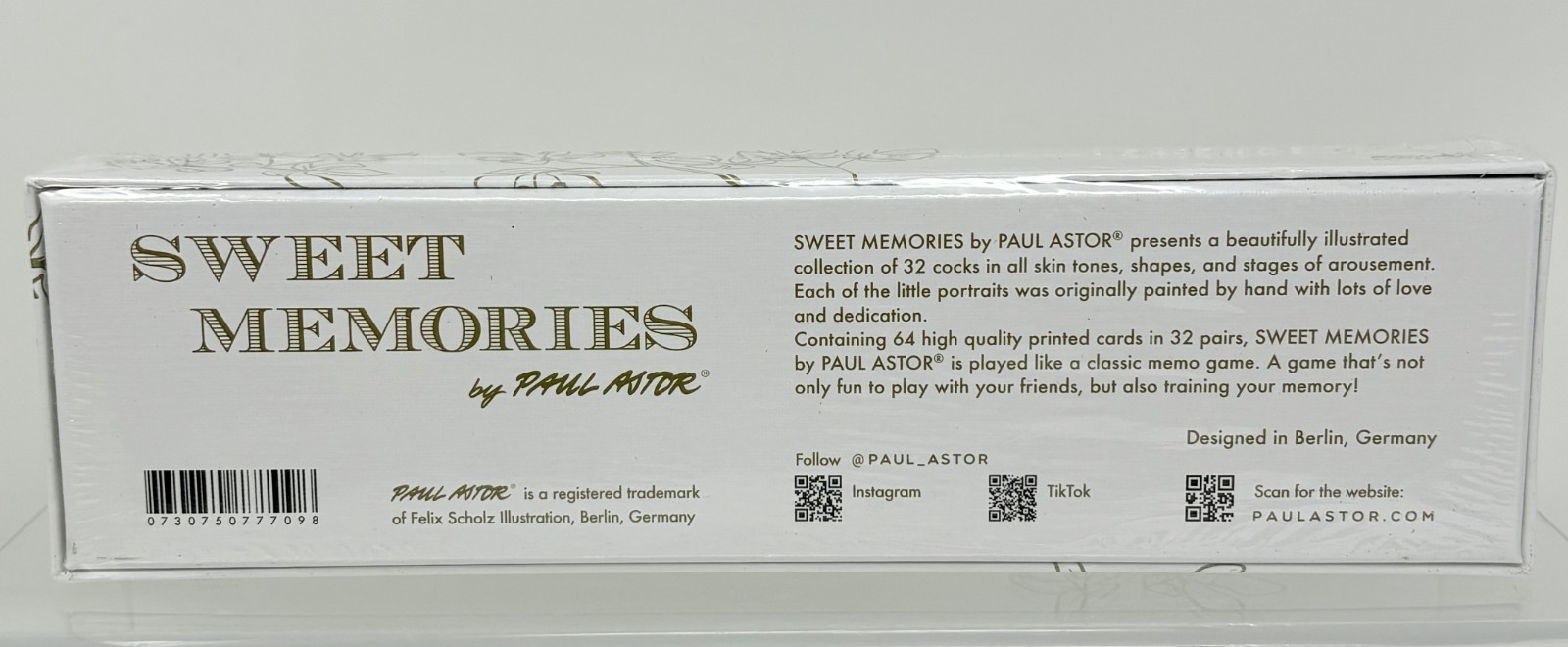 Sweet Memories by Paul Astor – Memory Game NEW Sealed – Male Art 18+ NSFW