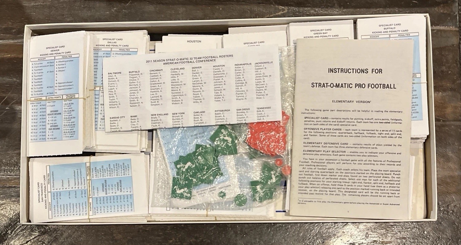 2011 Strat-O-Matic Pro Football Board Game Starter Selector – Includes all Teams