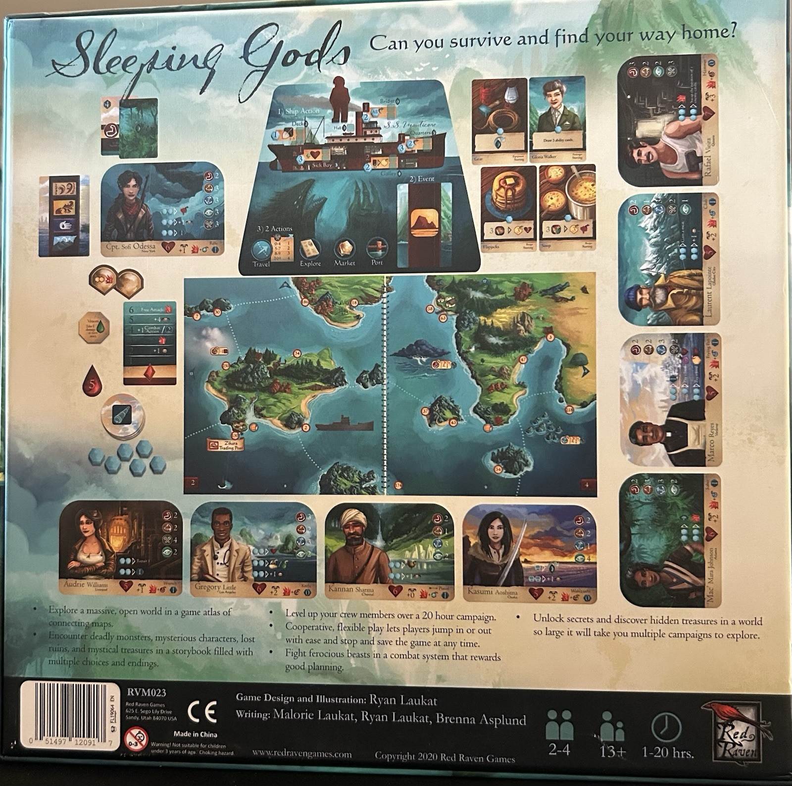Sleeping Gods Board Game Red Raven Complete VG