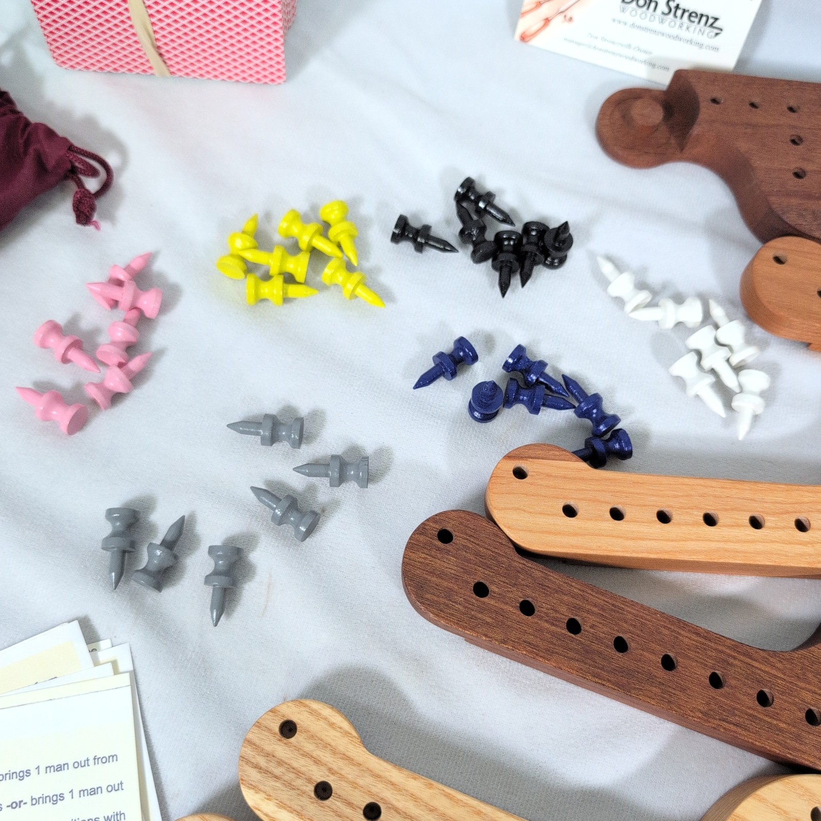 Pegs and Jokers Board Game Handmade Hardwood Boards with all you need to Play