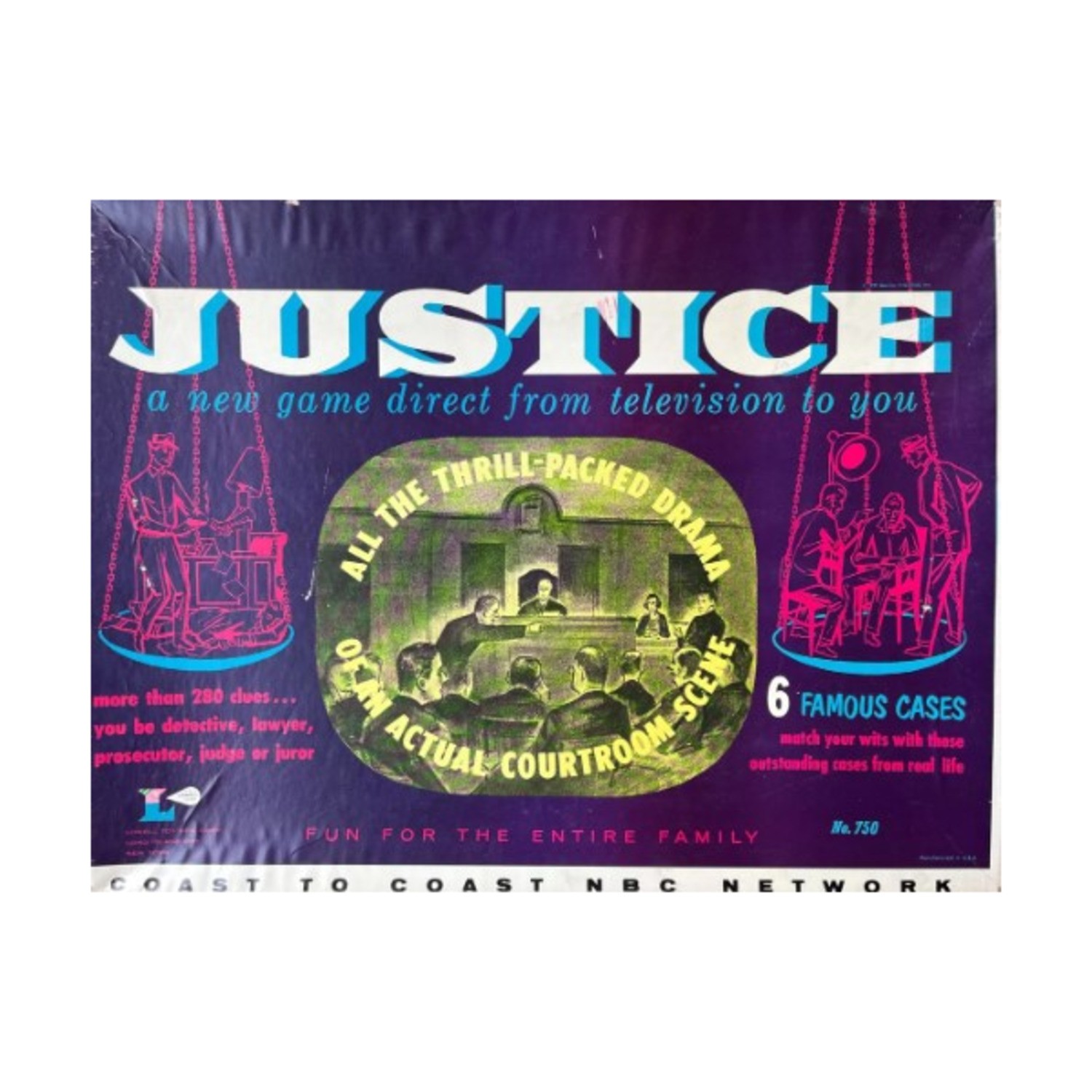 Lowell Toys Boardgame Justice Box Fair/VG+