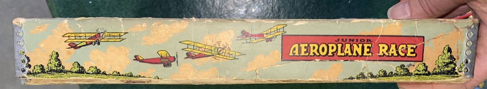 Antique Wolverine Round the World fliers metal lithographed board game in box!
