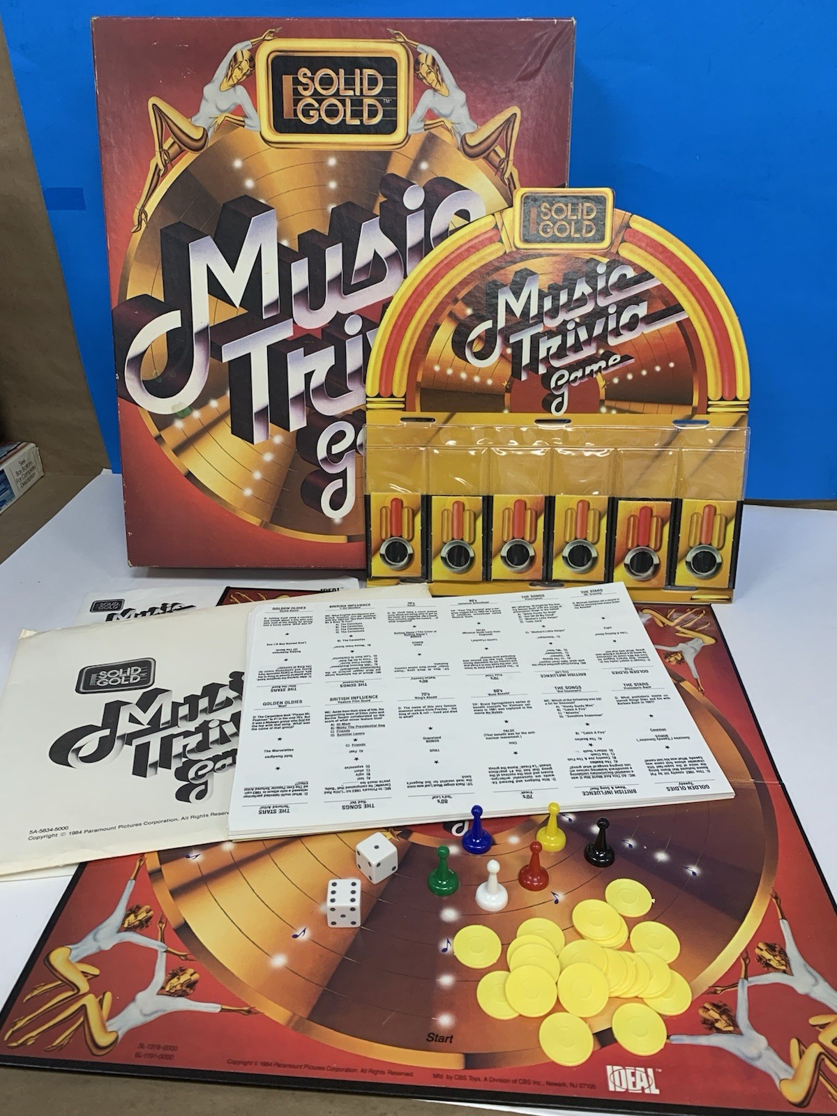 Vintage Solid Gold Music Trivia Game Treasure Trove of Music Trivia Oldies-1984