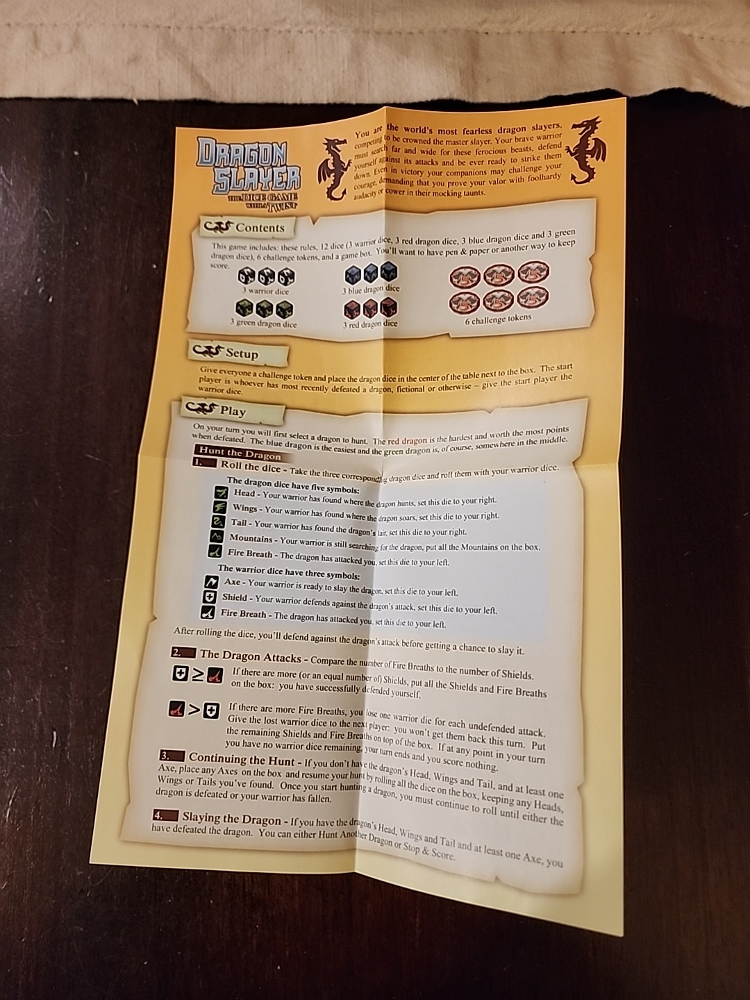 Dragon Slayer RPG Indie Dice Game with a Twist Fantasy Knights 2-5 Players, New