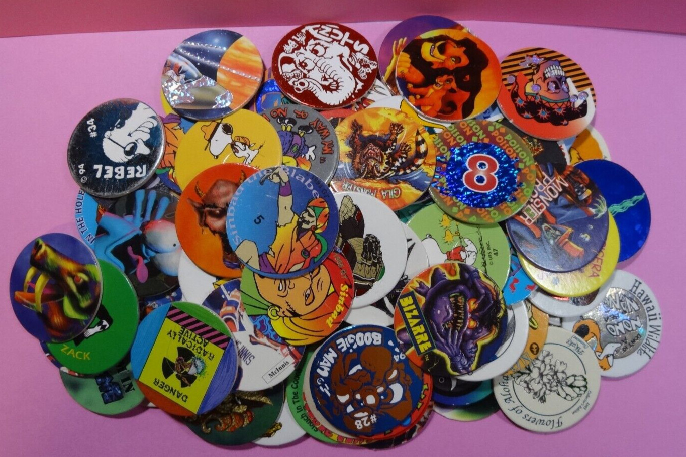 Pogs * 100 Misc * HOLIDAY SPECIAL * 5 Plastic/Metal Slammers * 1 Star Wars Pack