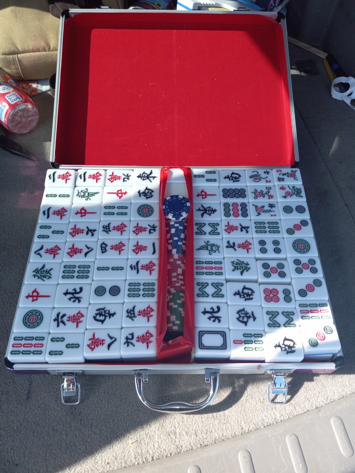 Chinese Mahjong Set X-Large 144 Numbered 1.5″ Tiles Majiang Mah-Jongg in Case