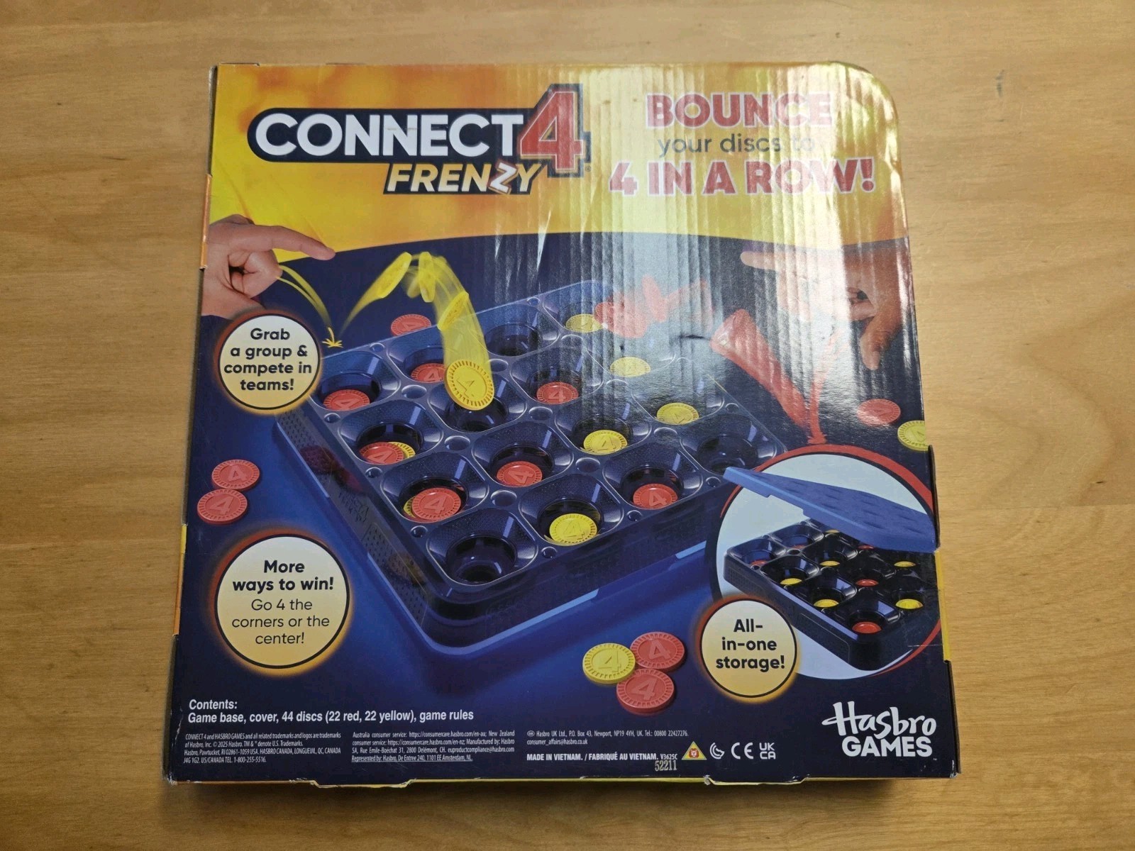 Connect 4 Frenzy Hasbro Game 2-6 Players Fast Disc Game Minor Box Wear FreeSH