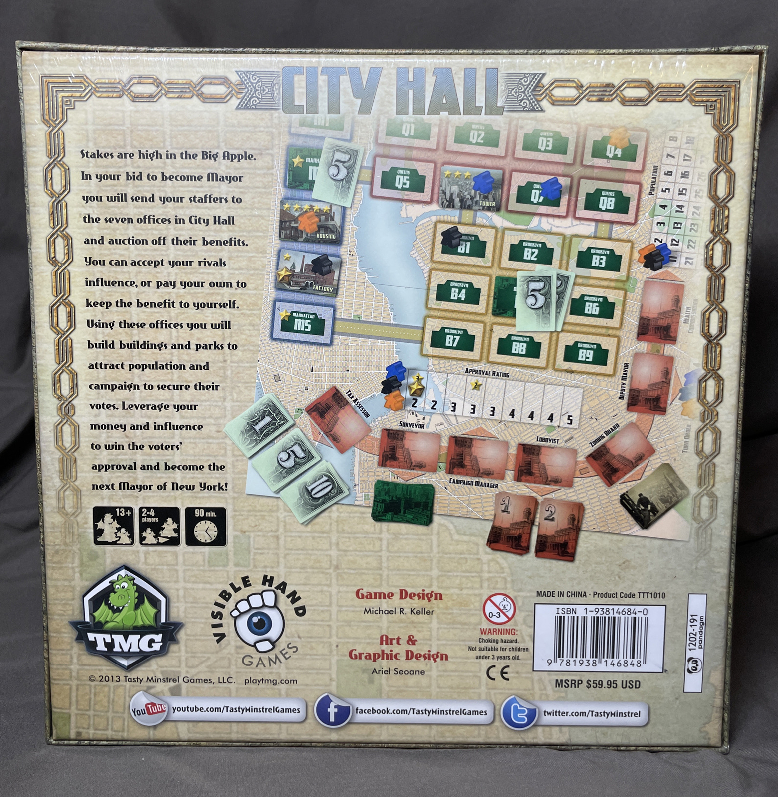 CITY HALL Board Game Play To Be The Mayor Of NYC Build Up Campaign Get Votes