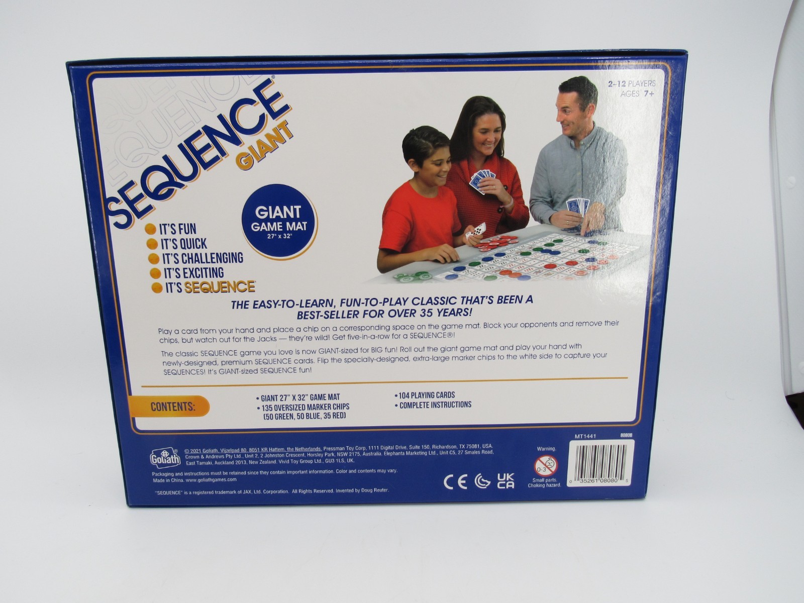 SEQUENCE Giant Game Edition Cushioned Mat Cards Oversize Chips Complete