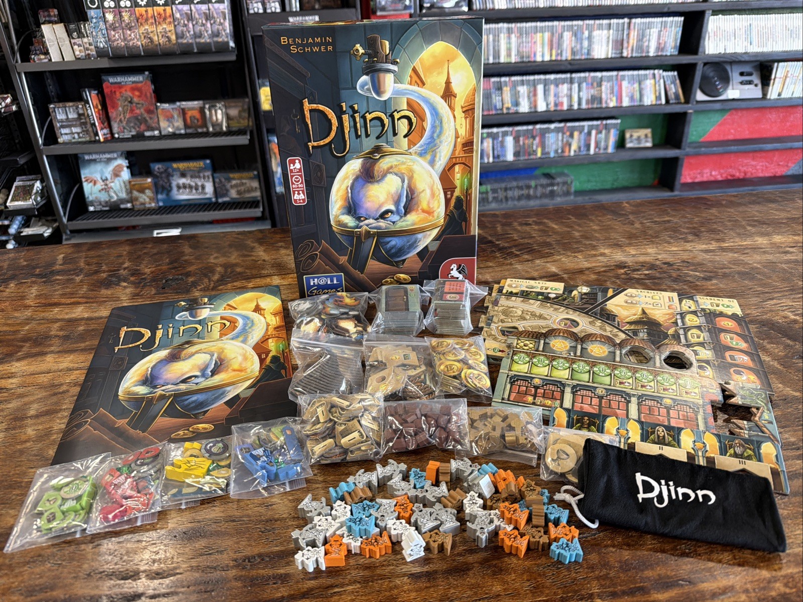Djinn Board Game new Benjamin Schwer Pegasus Spiele 2023 H@ll Games CIB Complete