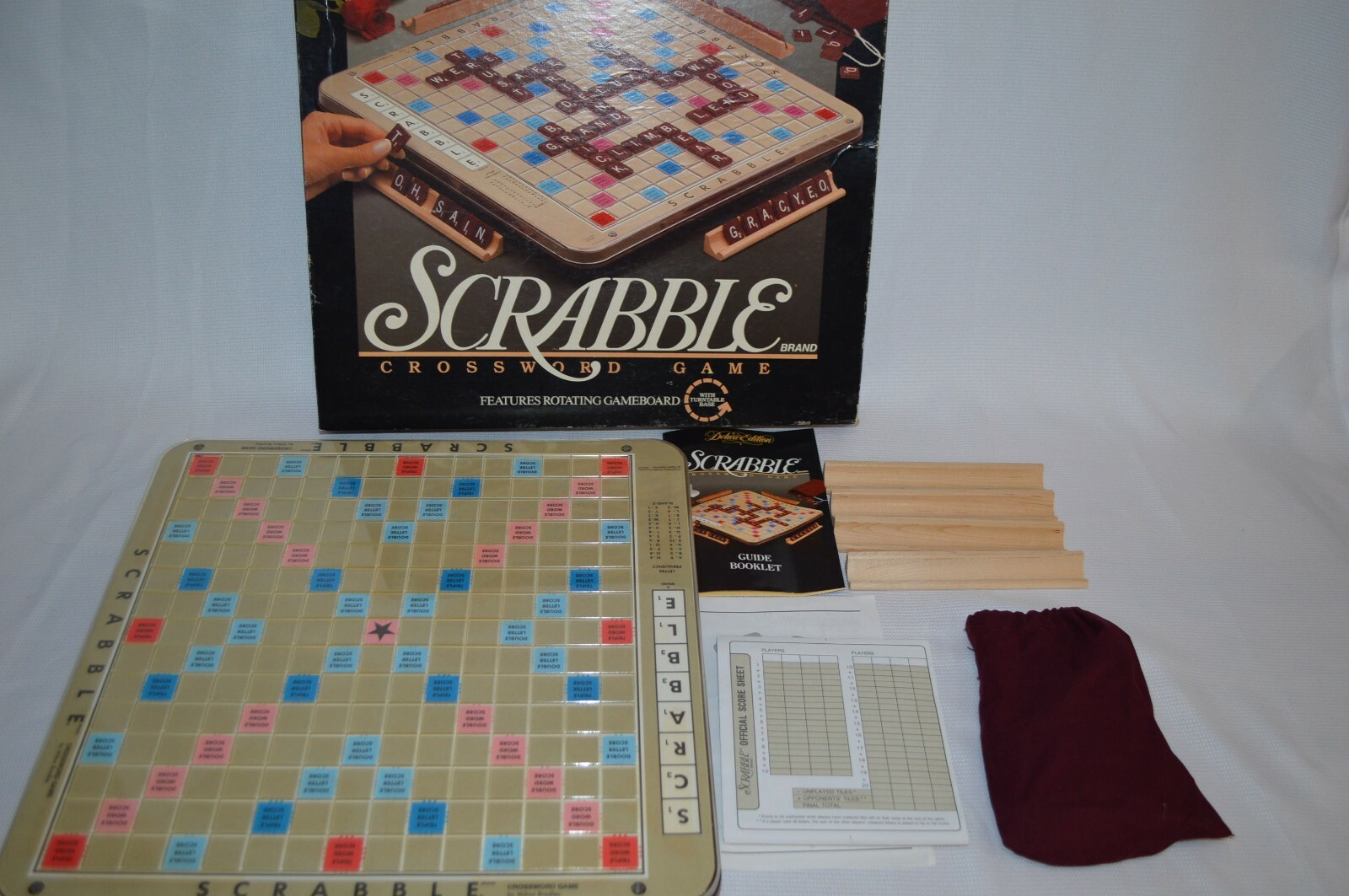 SCRABBLE 1989 Deluxe Edition #4034 Turn Table Base 100% Complete w/ Box