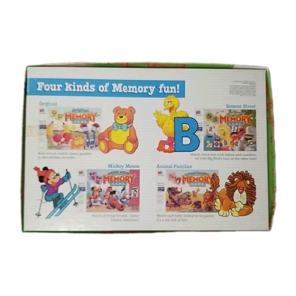 COMPLETE – 1990 Milton Bradley ORIGINAL MEMORY GAME 3-6 Years Memory Match