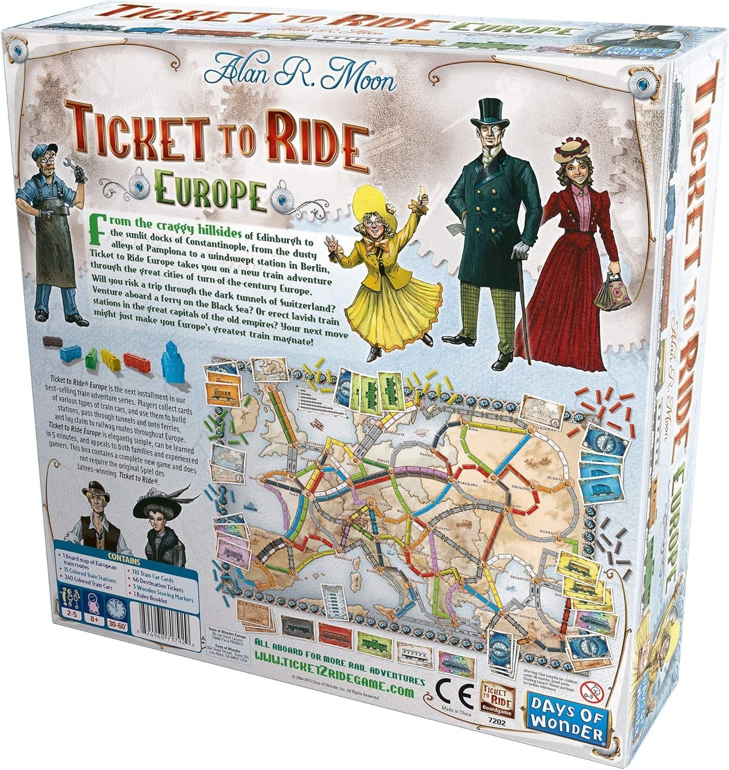 European Railway Strategy Board Game Family Adventure Train Game 2-5 Players