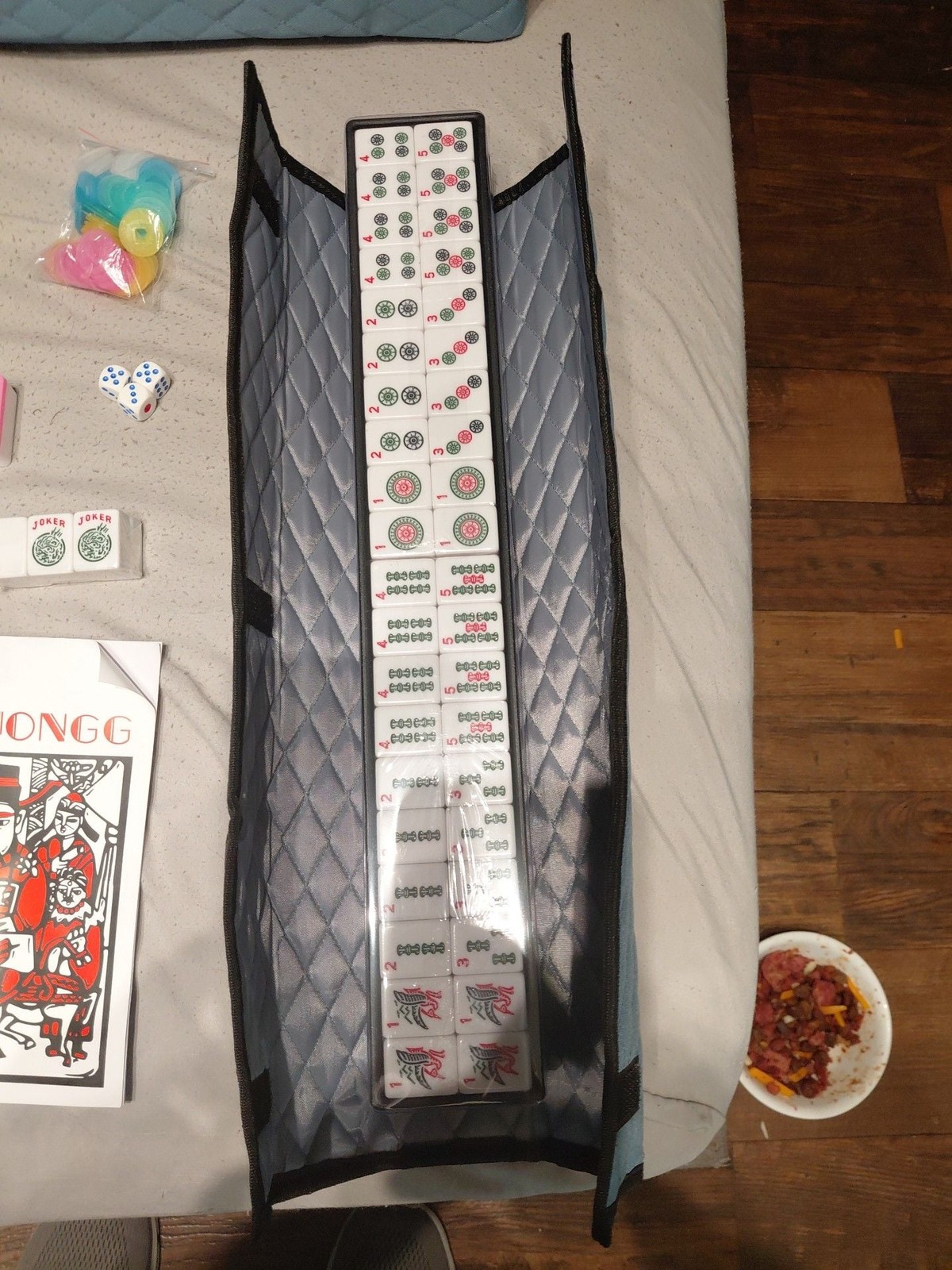 Mose Cafolo American Mahjong Set with Quilted Soft Bag, Tiles, and All-in-One Ra