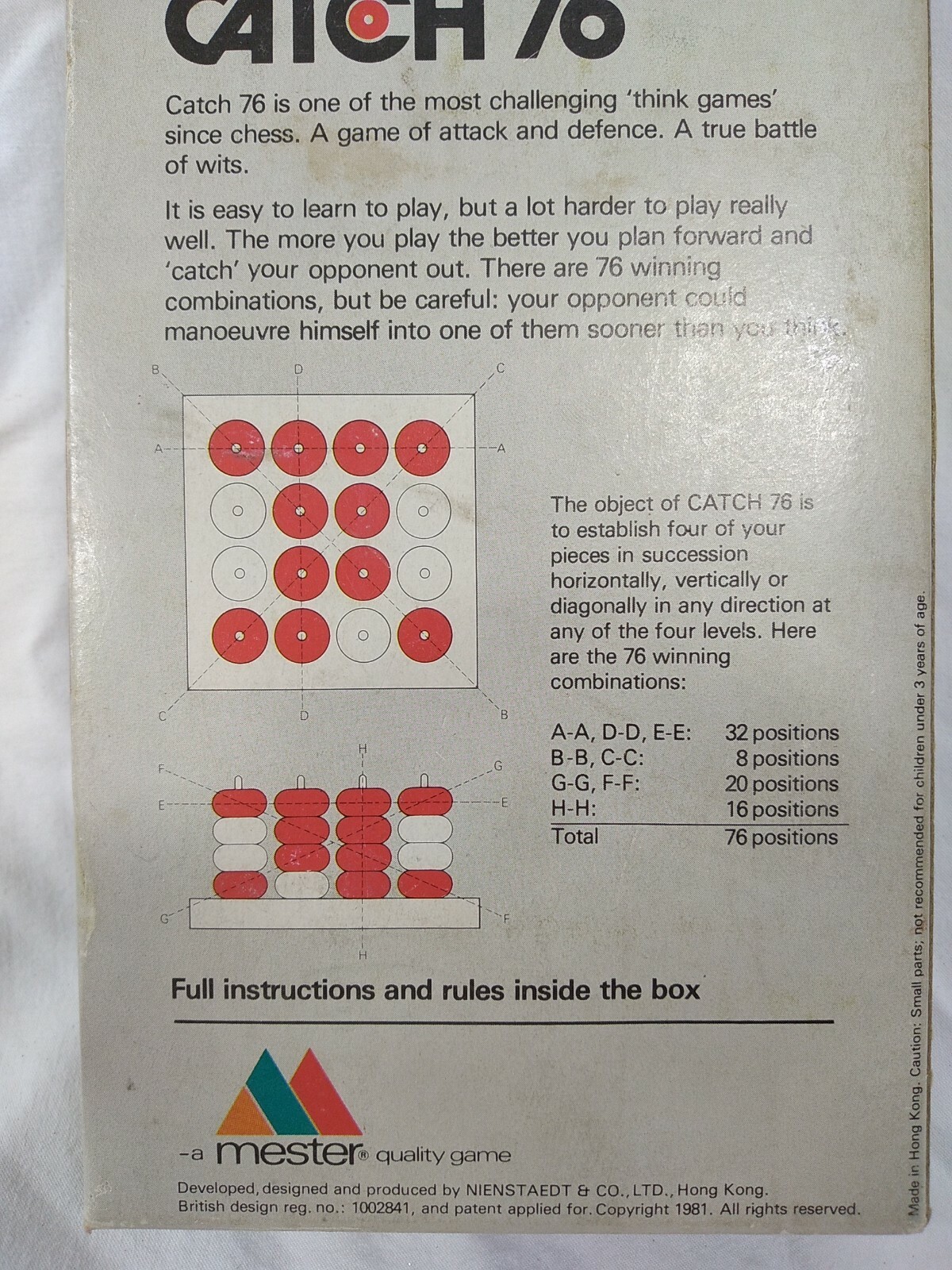 Catch 76 Game Mester 1981 “Battle of Wits” Intelligent 3 Dimensional Vintage