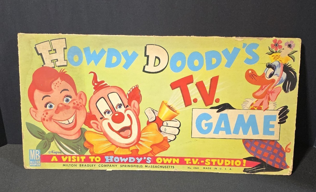 Vintage Howdy Doody’s T.V. Game Box Top Only 1950s Milton Bradley Display Piece