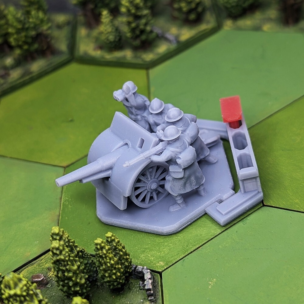 WW2 French Canon de 105 mle 1913 Schneider Gun & Crew Artillery | 15mm, 1/72