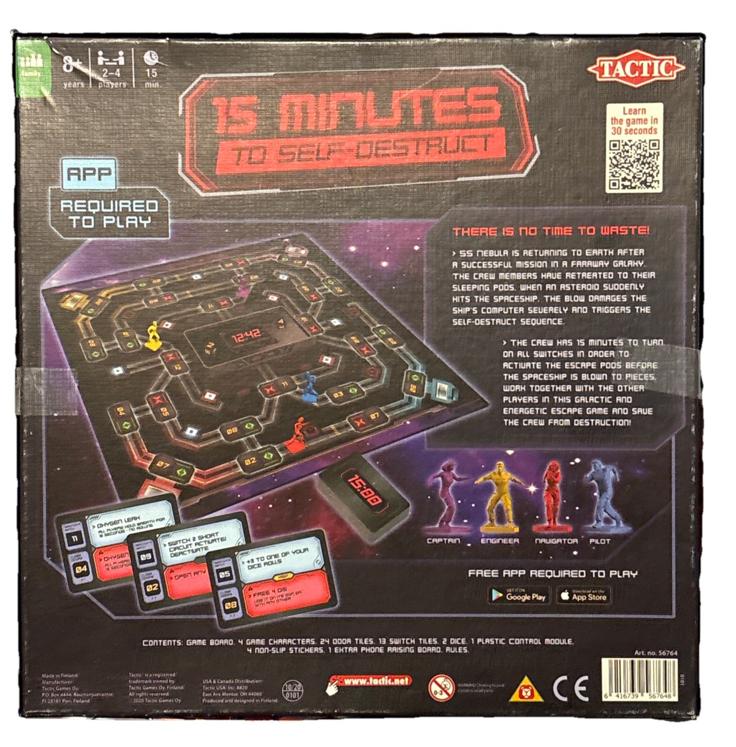 Tactic Boardgame 15 Minutes to Self-Destruct Box. Swedish Game. Fast Ship.Complt