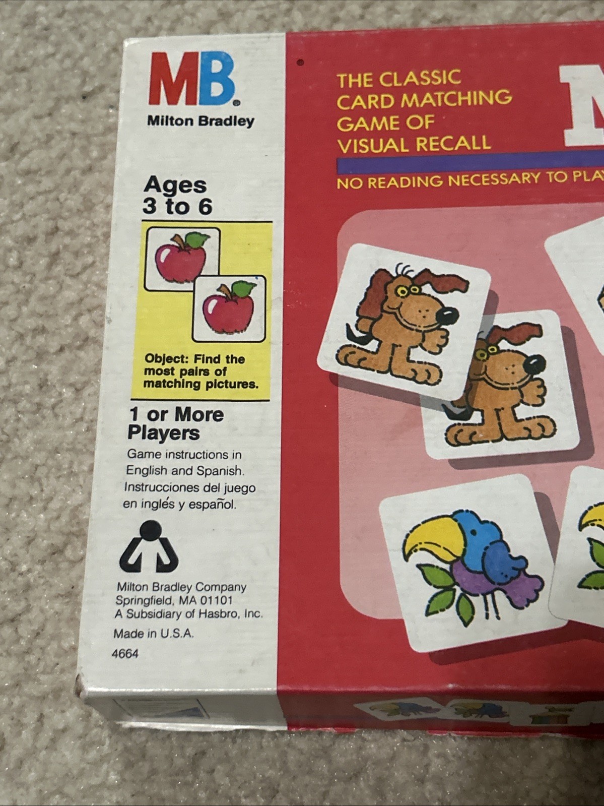Vintage Milton Bradley 1989 Kids The Original Memory Matching Card Game