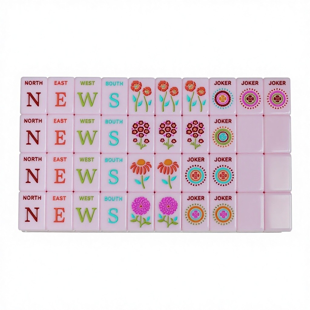Pink Chic Pink Floral Single Layer Acrylic American Mahjong Set 160 FREE SHIP