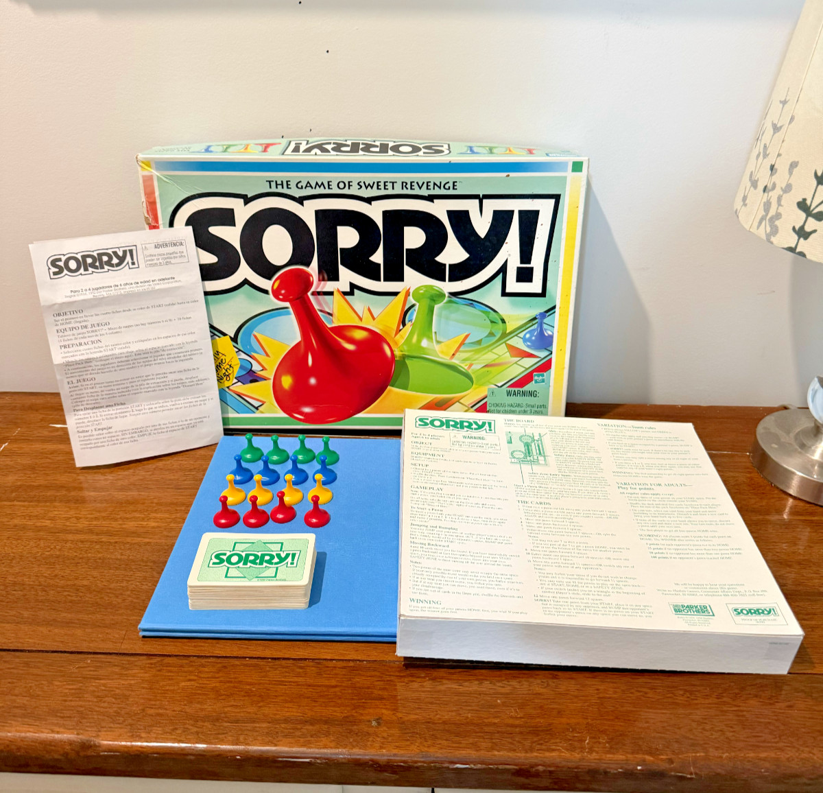 Vintage 1998 Hasbro Parker Brothers SORRY! Board Game 100% Complete Family Game