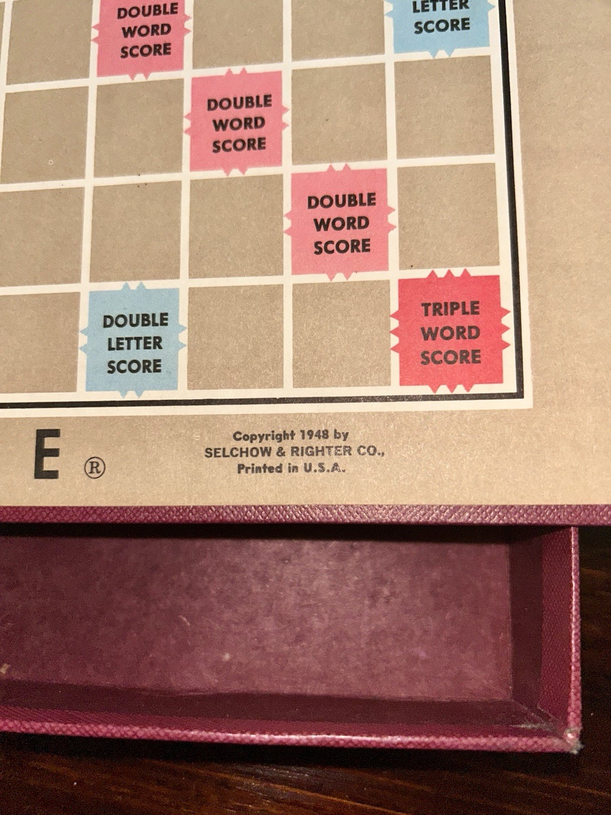 Vintage 1976 Scrabble Board Game, Selchow And Righter Co, Missing One Consonant