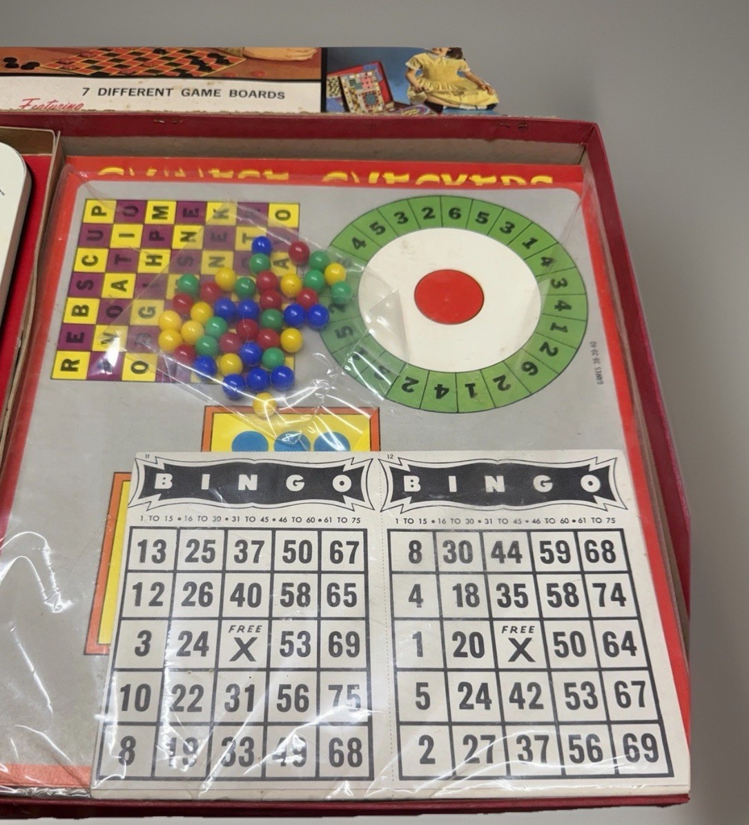 Vtg 1950s Hasbro Deluxe Game Chest 66 Games Complete Boards Unused