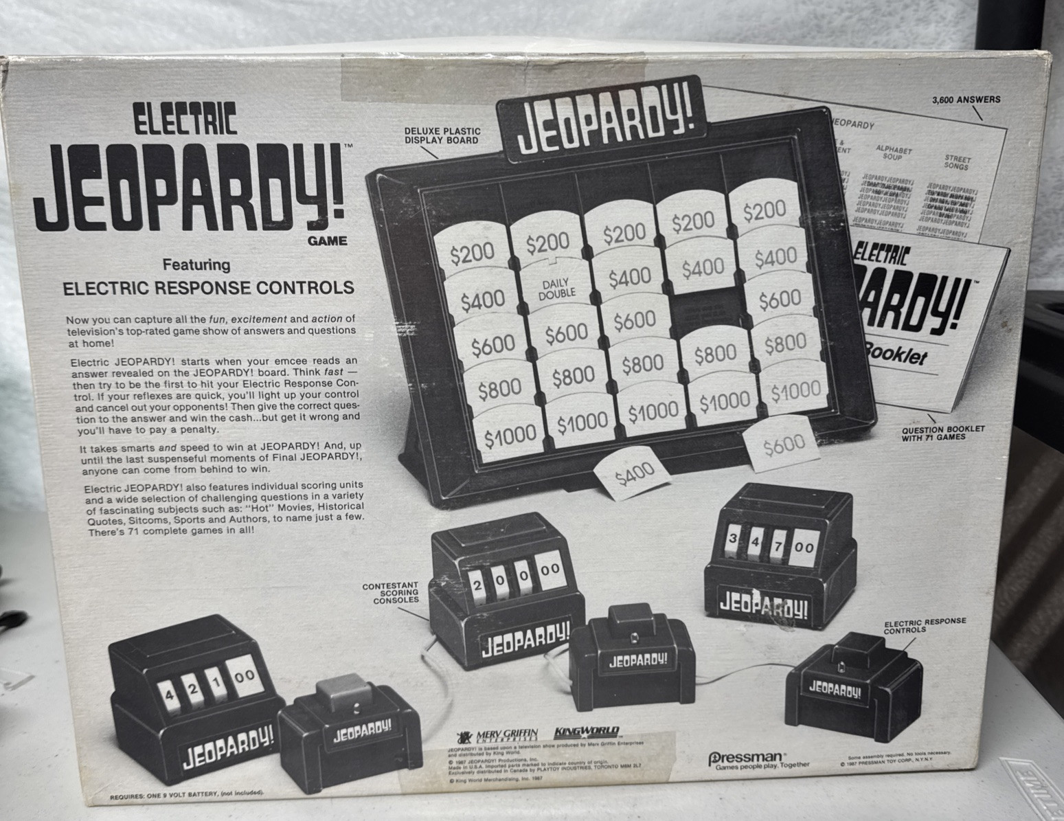 Jeopardy Board Game Vintage 1987 Pressman Electric Response Controls Teen-Adult