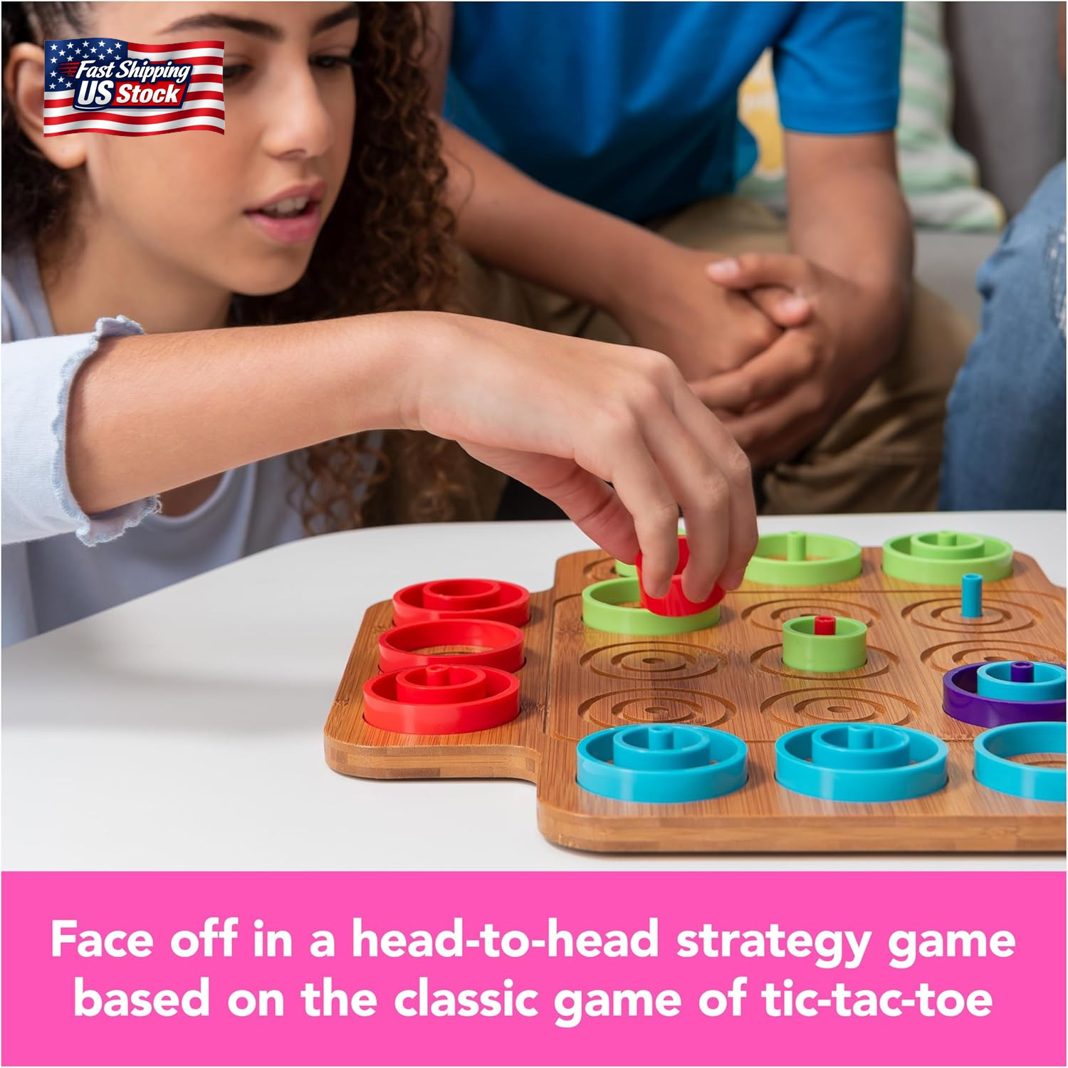 Spin Master Games, Otrio Wood Strategy Game, Interactive Puzzle Game, STEM Activ