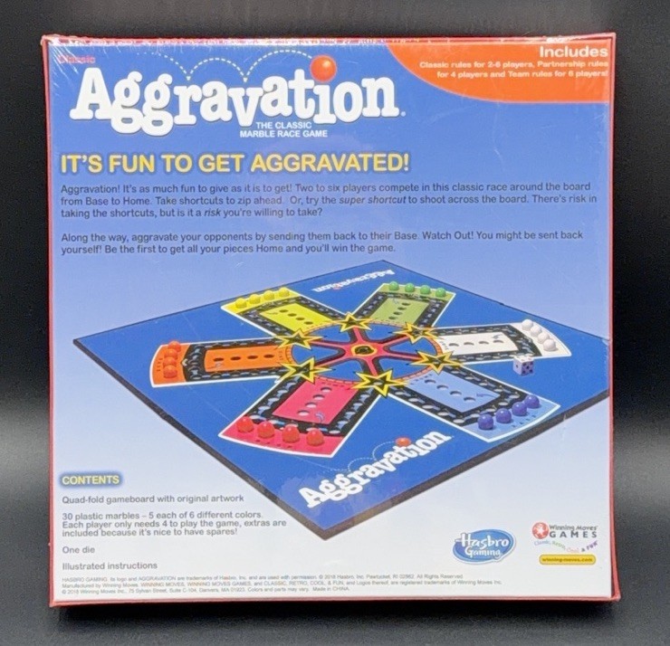 Aggravation Game Family Board Game Multi Colored Fun for 2-6 Players NEW SEALED