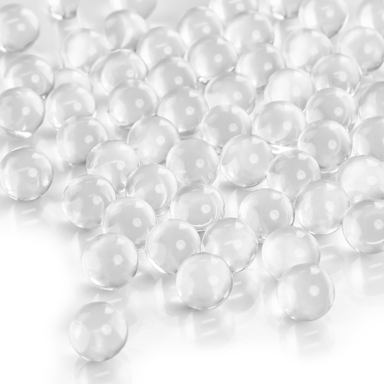FUTUREPLUSX Clear Glass Marbles, 1LB Round Marble Beads Small,