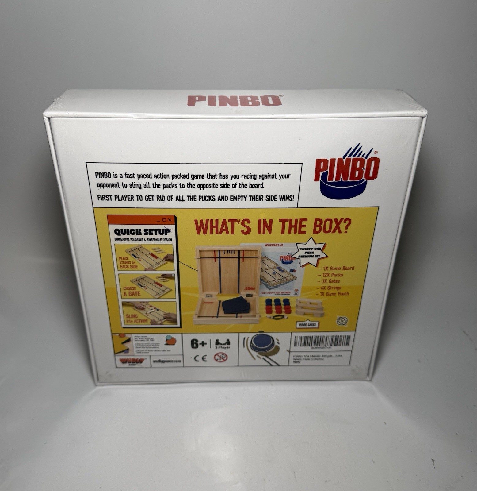 Pin Sling Puck Game Fast Sling Puck 18” x 9” Table Wood Board Game Foldable